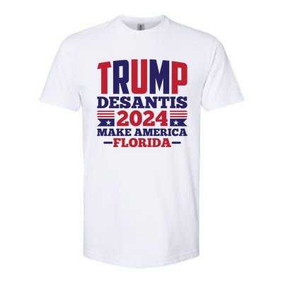 Trump Desantis 2024 Make America Florida Graphic Softstyle CVC T-Shirt