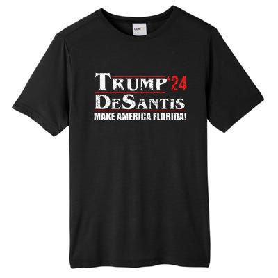 Trump DeSantis 24 Makes America Florida 2024 Tall Fusion ChromaSoft Performance T-Shirt