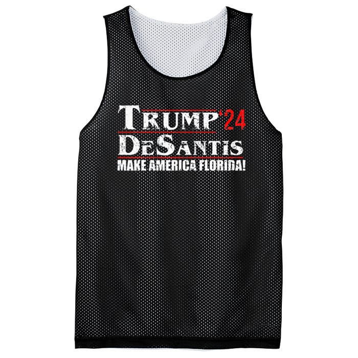 Trump DeSantis 24 Makes America Florida 2024 Mesh Reversible Basketball Jersey Tank