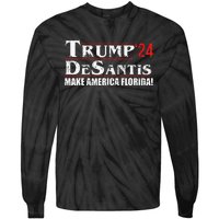 Trump DeSantis 24 Makes America Florida 2024 Tie-Dye Long Sleeve Shirt