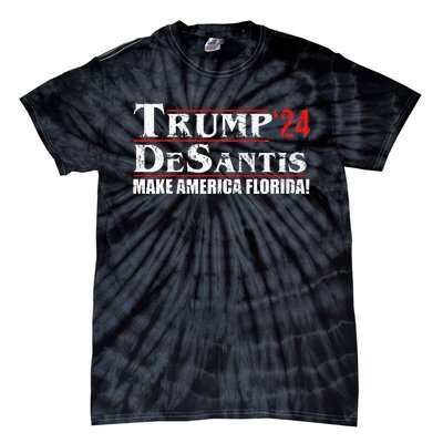 Trump DeSantis 24 Makes America Florida 2024 Tie-Dye T-Shirt