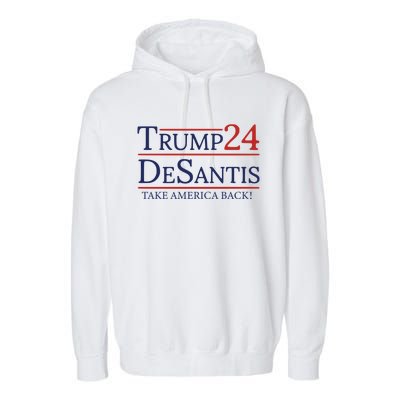 Trump Desantis 2024 Election 2024 Donald Trump The Return Gift Garment-Dyed Fleece Hoodie