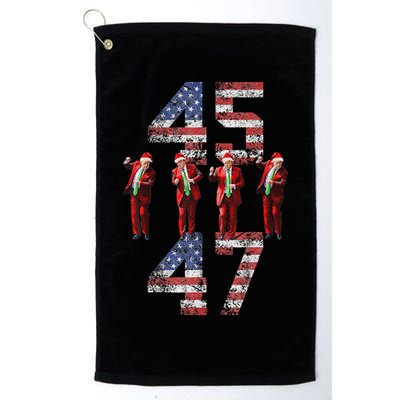 Trump Dance 45 47 American Flag Xmas Pajamas Golf Towel