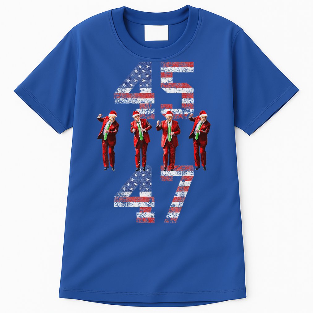 Trump Dance 45 47 American Flag Xmas Pajamas Tall T-Shirt