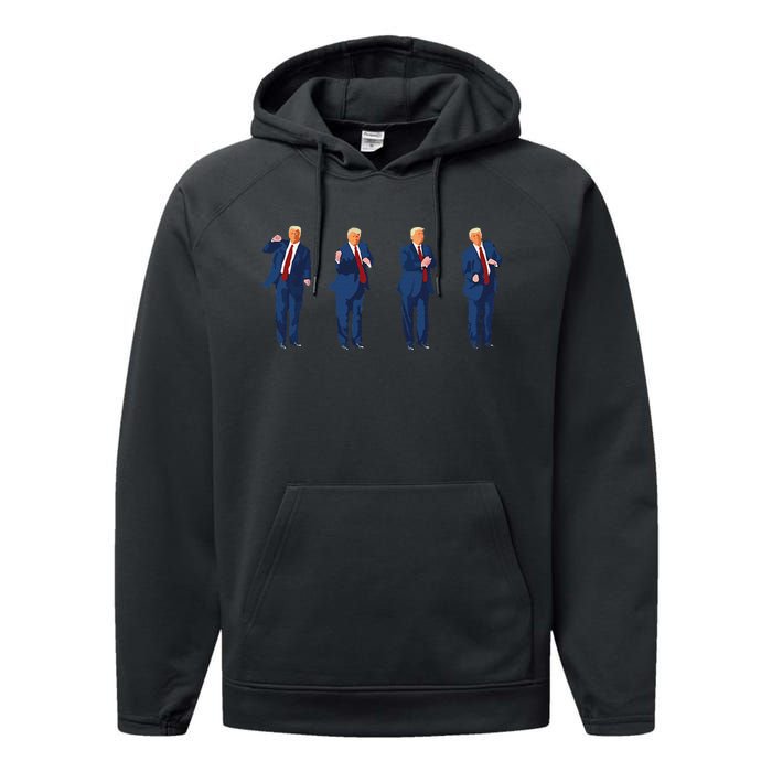 Trump Dance 4th Of July Trump 2025 Gift Performance Fleece Hoodie