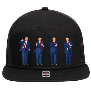 Trump Dance 4th Of July Trump 2024 7 Panel Mesh Trucker Snapback Hat