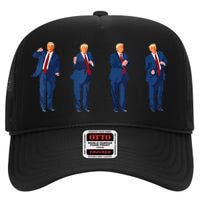 Trump Dance 4th Of July Trump 2024 High Crown Mesh Back Trucker Hat