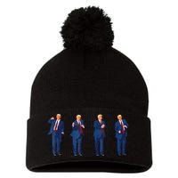 Trump Dance 4th Of July Trump 2024 Pom Pom 12in Knit Beanie