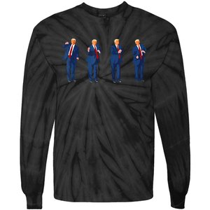 Trump Dance 4th Of July Trump 2024 Tie-Dye Long Sleeve Shirt