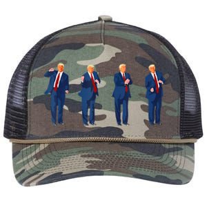 Trump Dance 4th Of July Trump 2024 Retro Rope Trucker Hat Cap