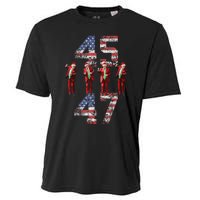 Trump Dance 45 47 American Flag Trump Xmas Pajamas Holiday Cooling Performance Crew T-Shirt