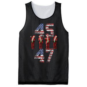 Trump Dance 45 47 American Flag Trump Xmas Pajamas Holiday Mesh Reversible Basketball Jersey Tank