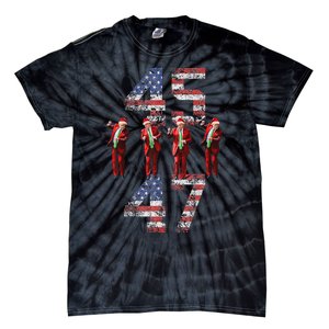 Trump Dance 45 47 American Flag Trump Xmas Pajamas Holiday Tie-Dye T-Shirt