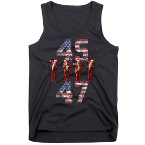 Trump Dance 45 47 American Flag Trump Xmas Pajamas Holiday Tank Top