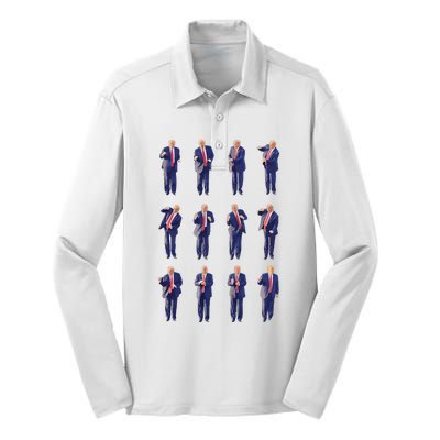 Trump Dance 4547 Dance Trump Fix America Again 2024 Silk Touch Performance Long Sleeve Polo