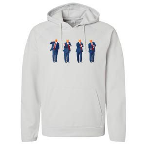 Trump Dance 4th Of July Trump 2024 Performance Fleece Hoodie