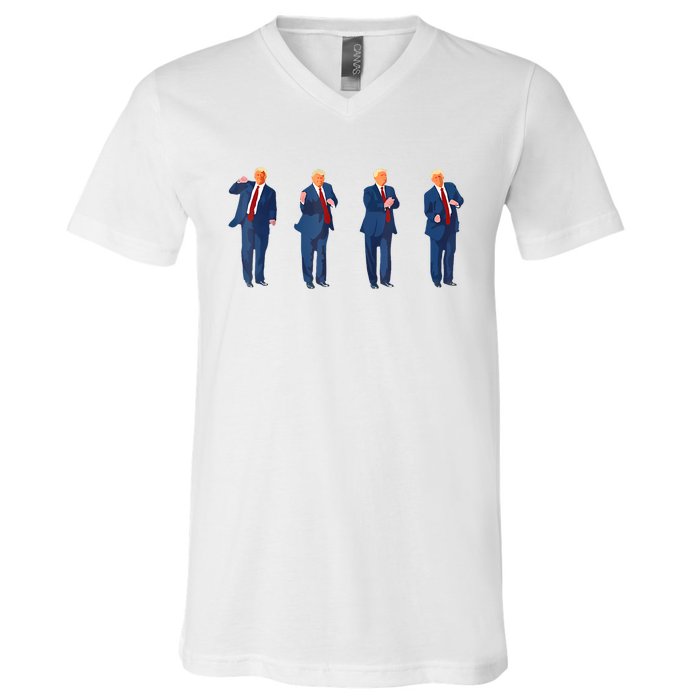 Trump Dance 4th Of July Trump 2024 V-Neck T-Shirt