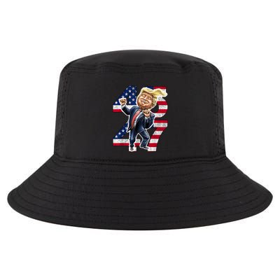 Trump Dance 45 47 American Flag Trump 2024 Cool Comfort Performance Bucket Hat