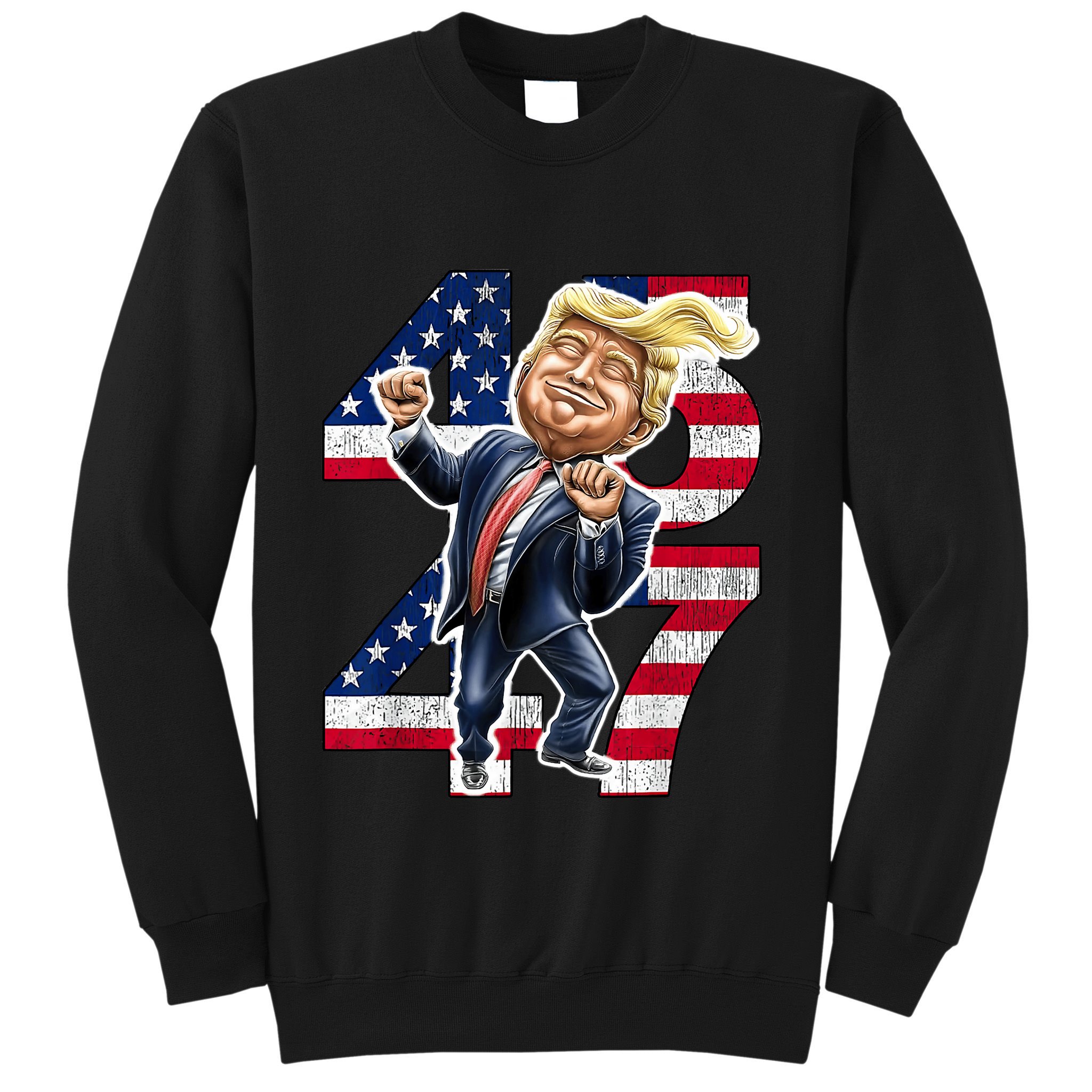Trump Dance 45 47 American Flag Trump 2024 Sweatshirt