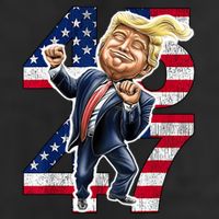 Trump Dance 45 47 American Flag Trump 2024 Beanie