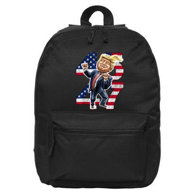 Trump Dance 45 47 American Flag Trump 2024 16 in Basic Backpack