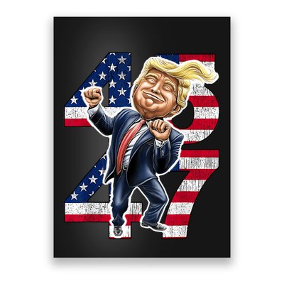 Trump Dance 45 47 American Flag Trump 2024 Poster