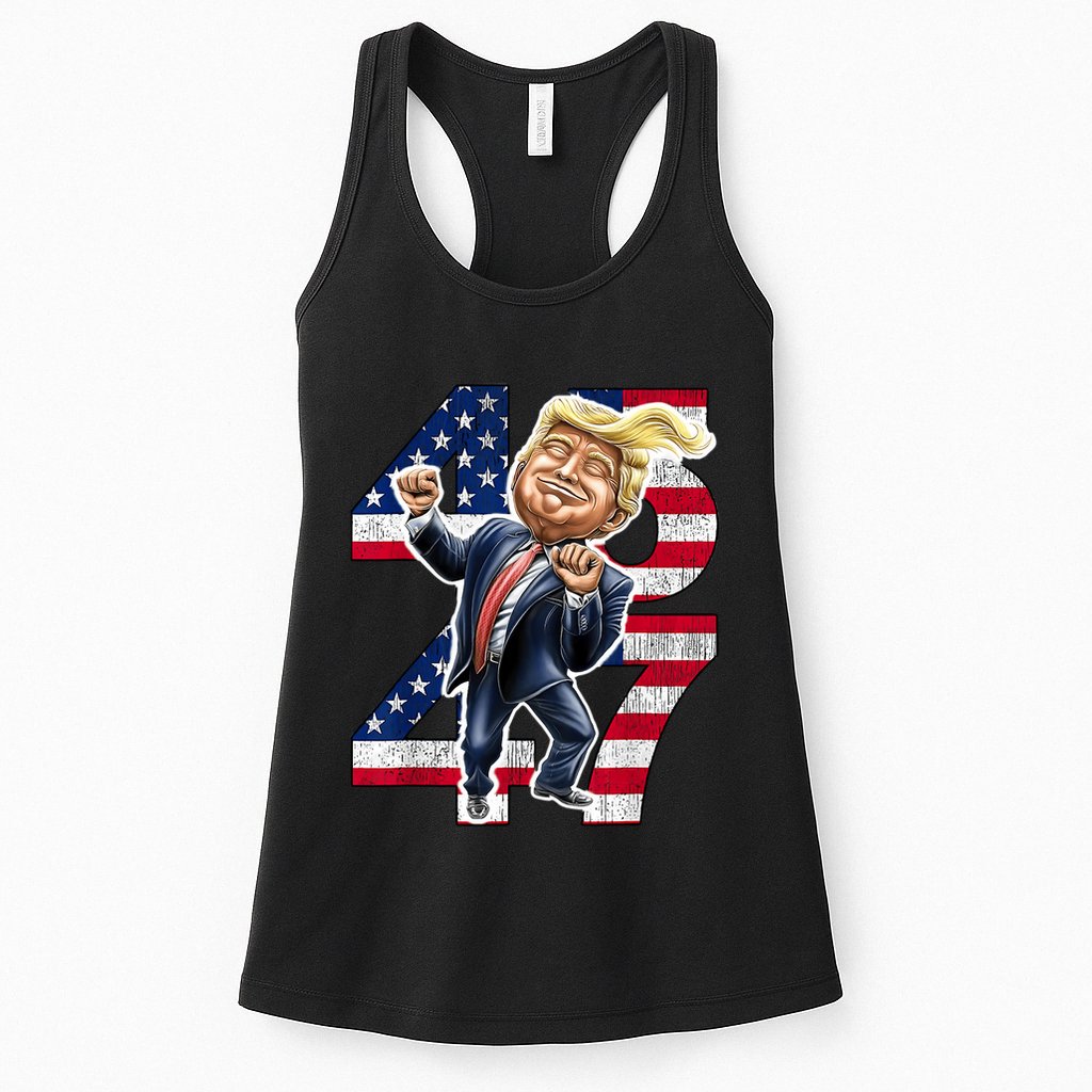 Trump Dance 45 47 American Flag Trump 2024 Womens Tank Top