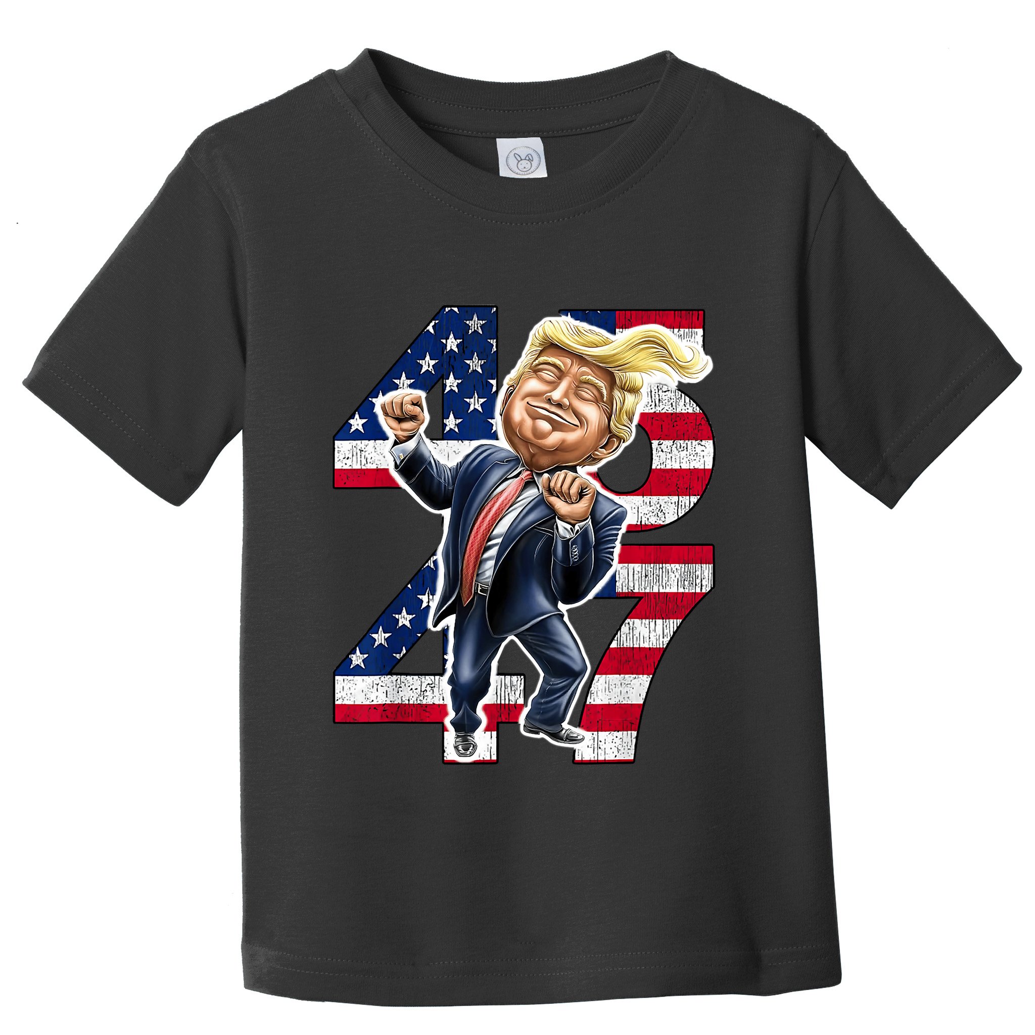 Trump Dance 45 47 American Flag Trump 2024 Toddler T-Shirt