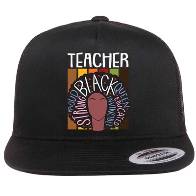 Thanksgiving Day Afro Queen Celebrating Black History Flat Bill Trucker Hat