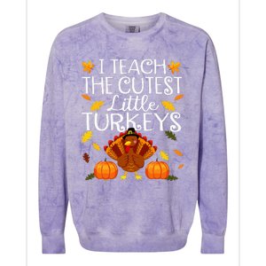 Thanksgiving Day Adorable Turkey Teaching for Educators Colorblast Crewneck Sweatshirt