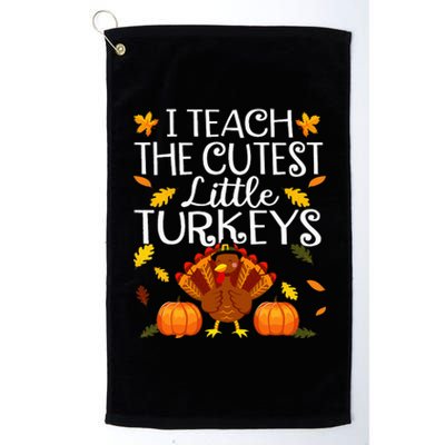 Thanksgiving Day Adorable Turkey Teaching for Educators Platinum Collection Golf Towel