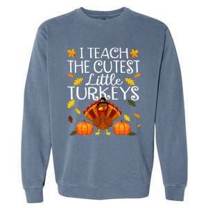 Thanksgiving Day Adorable Turkey Teaching for Educators Garment-Dyed Sweatshirt