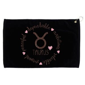 Taurus Description Apparel Wo Funny Zodiac Sign Gift Grommeted Golf Towel