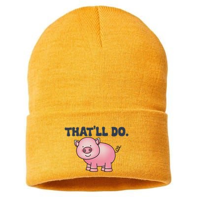 ThatLl Do Awesome Farm Pig Design Sustainable Knit Beanie