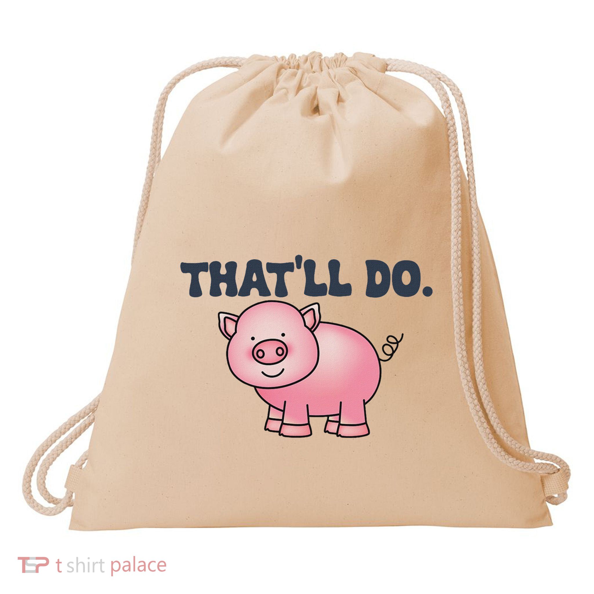 ThatLl Do Awesome Farm Pig Design Drawstring Bag