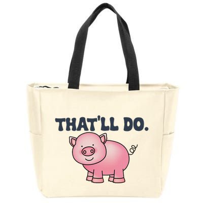 ThatLl Do Awesome Farm Pig Design Zip Tote Bag