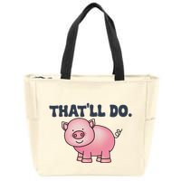 ThatLl Do Awesome Farm Pig Design Zip Tote Bag