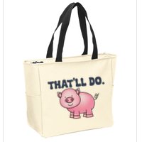 ThatLl Do Awesome Farm Pig Design Zip Tote Bag