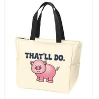 ThatLl Do Awesome Farm Pig Design Zip Tote Bag