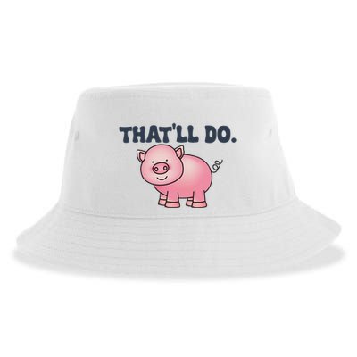 ThatLl Do Awesome Farm Pig Design Sustainable Bucket Hat