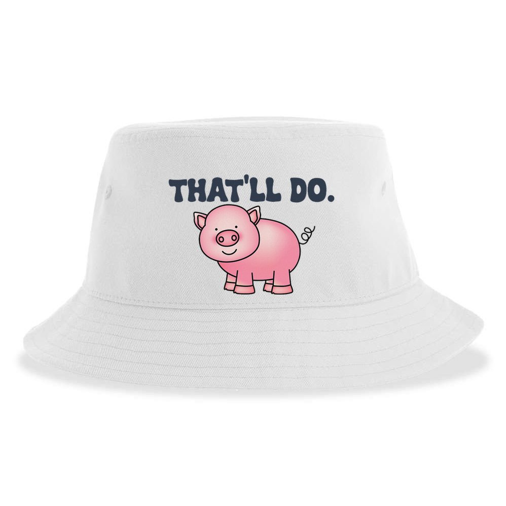 ThatLl Do Awesome Farm Pig Design Sustainable Bucket Hat