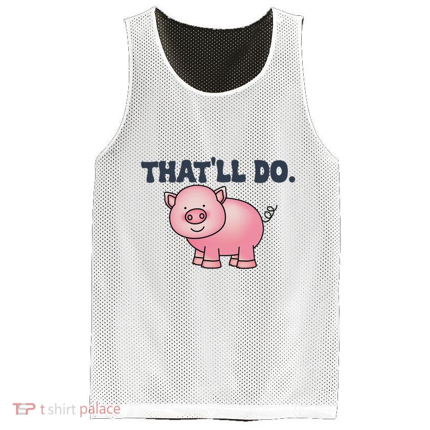 ThatLl Do Awesome Farm Pig Design Mesh Reversible Basketball Jersey Tank