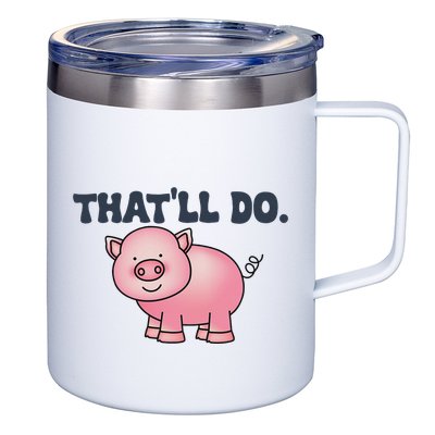 ThatLl Do Awesome Farm Pig Design 12oz Stainless Steel Coffee Mug