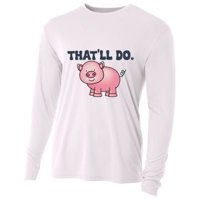 ThatLl Do Awesome Farm Pig Design Cooling Performance Long Sleeve Crew