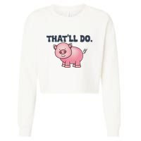 ThatLl Do Awesome Farm Pig Design Cropped Pullover Crew