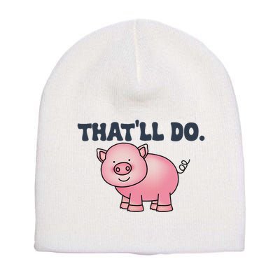 ThatLl Do Awesome Farm Pig Design Short Acrylic Beanie
