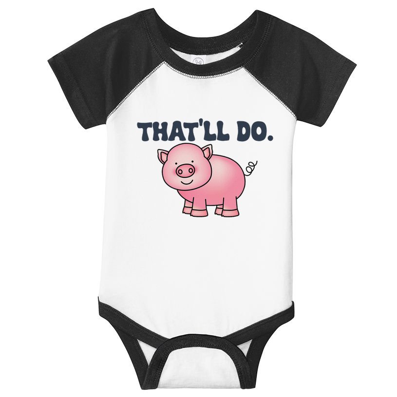 ThatLl Do Awesome Farm Pig Design Infant Baby Jersey Bodysuit
