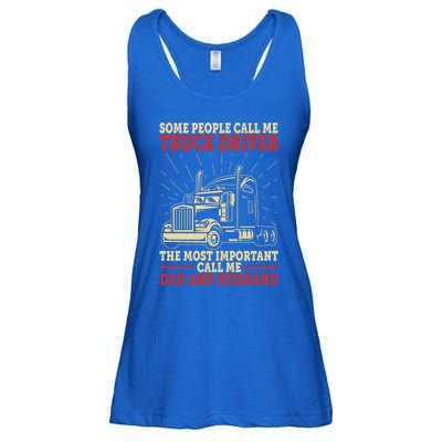 Trucker Dad And Husband People Call Me Truck Driver Big Rig Gift Ladies Essential Flowy Tank