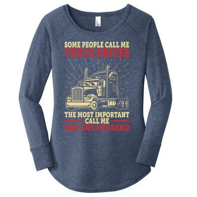 Trucker Dad And Husband People Call Me Truck Driver Big Rig Gift Women's Perfect Tri Tunic Long Sleeve Shirt