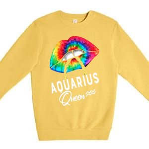 Tie Dye Aquarius Queen Lips Classic Gift Premium Crewneck Sweatshirt